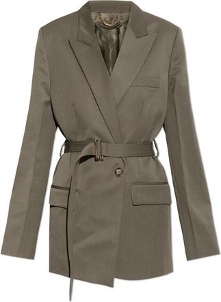 Victoria Beckham Oversized Blazer met Riem - Dames - Blazers - Groen - 2XS - Katoen - Jassen