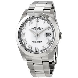 Rolex Pre-owned Rolex Datejust 41 White Dial Automatic Mens Oyster Watch 126300WSO