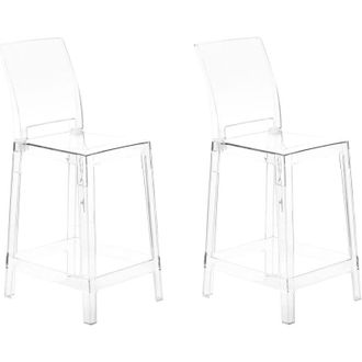Beliani Beliani - Set di 2 sgabelli da bar plastica trasparente sedie da bar Wellington