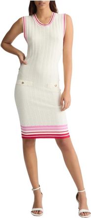 Liu Jo Elegante jurk in wit en rood - Dames - Korte kleedjes - Wit - M - Kleedjes