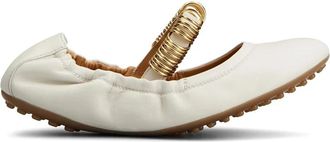 Tod's Beige Elastische Band Ronde Neus Schoenen - Dames - Ballerinas - Beige - 36 1/2 EU - Schoenen