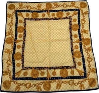 Celine Pre-owned Scarves, female, Yellow, Size: ONE SIZE Pre-owned Silk Scarf