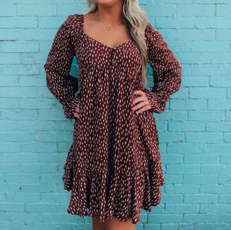 Very J All Dolled Up Dress In Brick