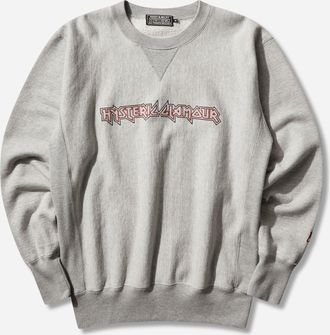 Hysteric Glamour Men s Maiden Logo Embroidered Sweatshirt Grey