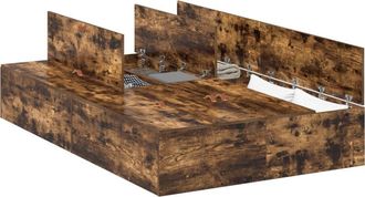 vidaXL Estructura De Cama Roble Ahumado 190 X 120 X 31.5 Cm Vidaxl