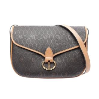 Dior Pre-owned Honeycomb PVC Coated Canvas Leather Shoulder Bag - Dames - Pre-owned - Bruin - Maat: ONE Size Leer