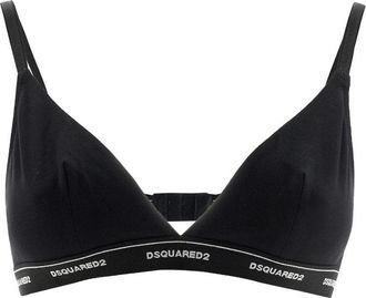 Dsquared2 Logo-Embroidered Bralette - Black