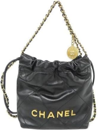 Chanel Pre-owned 22 Line Borsa a Spalla in Pelle di Vitello - - Pre-owned - Donna - Nero - ONE SIZE