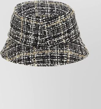 Maison Michel textured tweed wide brim hat