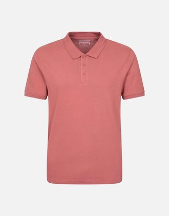 Mountain Warehouse Mens Mountain Warehouse Mens Dawnay Textured Pique Polo Shirt - Red/Orange/Brown - Size: 42