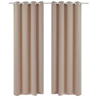 vidaXL Tende Oscuranti Blackout Crema con Anelli di Metallo 135 x 245 cm 2 pz
