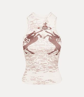 Vivienne Westwood Horses 90s Vest Rib Jersey White XXL Unisex