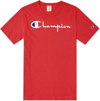 Champion 210972 Katoenen T-shirt - Heren - T-shirts - Rood - XL - Katoen - Tops