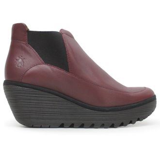 FLY London YOFI507FLY Dublin Leather Womens Ankle Boots - Wine - Size:UK 5