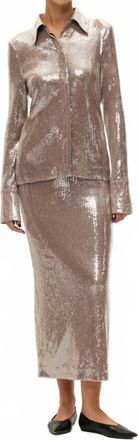 Elodie Belinda Sequin Skirt In Mink