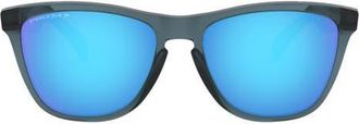 Oakley 55mm Polarized Square Sunglasses in Crystal Black/Prizm Sapphire at Nordstrom