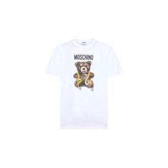 Moschino Teddy Bear Cotton Jersey T-shirt - male - Moschino - T-Shirts - White - 2XL - Tops