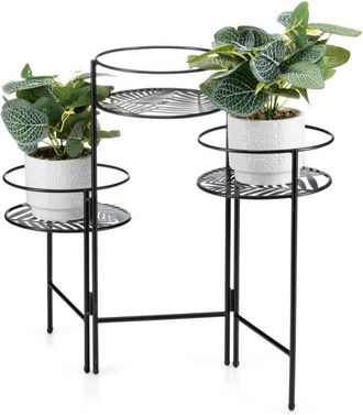 OEM Jardinera Met&aacute;lica Plegable, 3 Flores, 49,5x64 Cm