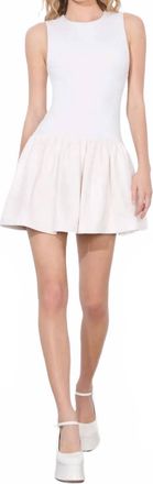 Alice & Olivia Ella Combo Vegan Mini Dress In Black