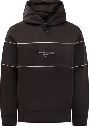 Emporio Armani Hooded sweatshirt van dubbel jersey met 3D-effect logo - Heren - Hoodies - Zwart - XL - Hoodies & sweatvesten