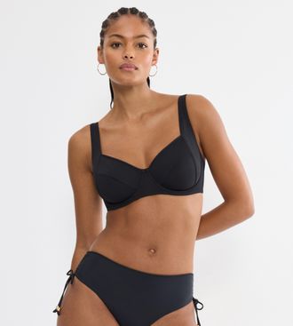 Triumph B&uuml;gel-Bikini-Top TRIUMPH Summer Twist W 01, Damen, Gr. 38, Cup D, schwarz, Microfaser, Obermaterial: 77% Polyamid, 23% Elasthan, Bikini-Oberteile B&uuml;ge