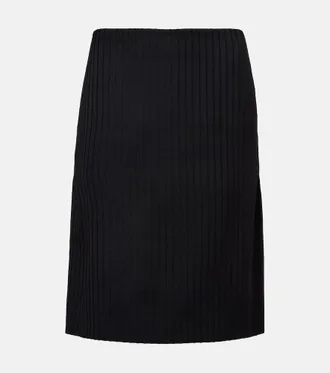 Calvin Klein Ribbed-knit wool miniskirt