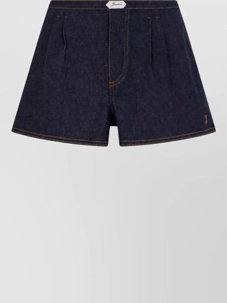Jacquemus denim pleated knee-length shorts