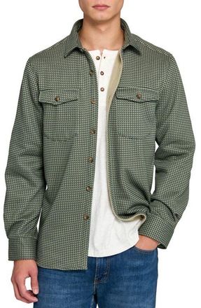 ConStruct Houndstooth Shirt Jacket in Olive at Nordstrom, Size Xx-Large