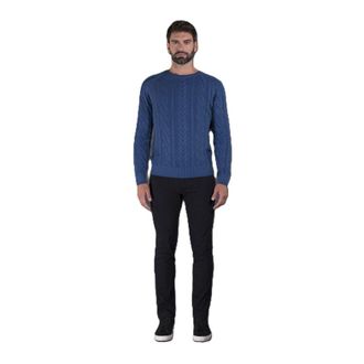 Moorer MenS Blue Cable Knit Sweater, Size 48