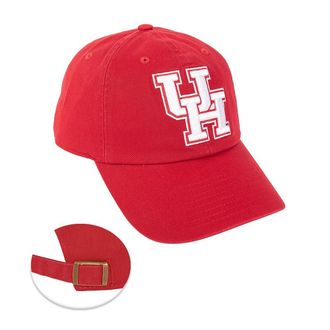Desert Cactus University of Houston Baseball Hat Cougars UH Brimmed Embroirderd Hats Cap Adjustable Cloth Strap Adult (Style 1) Red, Red, One size