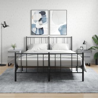 vidaXL Vidaxl - Mesita De Noche 2 Uds Madera Ingenier&iacute;a Gris Sonoma 40x35x50 Cm