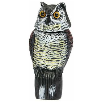 OEM Se&ntilde;uelo De B&uacute;ho Grande Y Realista Con Cabeza Giratoria Para Ahuyentar P&aacute;jaros, Palomas Y Cuervos -crezuo