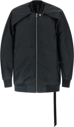 Rick Owens Black Solid Band Collar Jacket