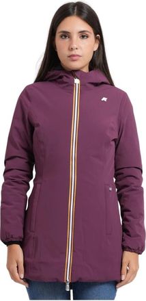 K-Way Denise Driekwart Jas - Dames - Regenjassen - Paars - L - Polyester - Jassen