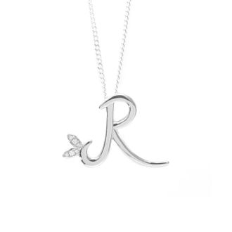 Say It With Winged Diamond Initial Necklace - Sterling Silver - R/18 | Size: 18 inches