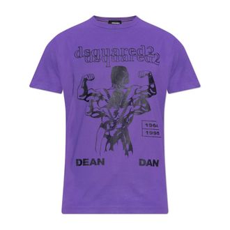 Dsquared2 T-Shirts, male, Purple, Size: 2XL T-shirt with print