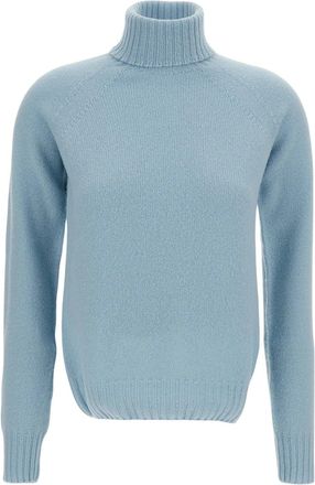 Drumohr Navy Ribbed Roll-Neck Raglan Sweater
