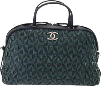 Chanel Pre-owned Leather Vintage Handbag - Dames - Vintage Handtas - Groen - ONE Size - Leer - Vintage