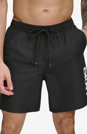 DKNY Core Volley Swim Trunks in Black at Nordstrom Rack, Size Xx-Large