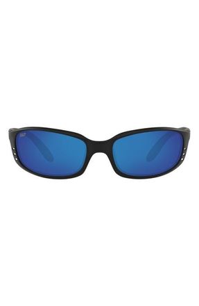 Costa 59mm Polarized Oval Sunglasses in Matte Black at Nordstrom