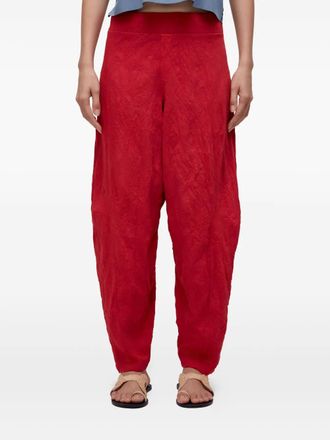 Osklen balloon wrinkle-effect trousers - Red