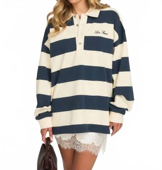 Love Stories Paul Long Sleeve Top In Donkerblauw