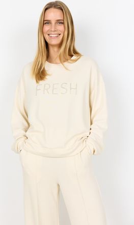 Soyaconcept Sweatshirt SOYACONCEPT SC-BANU 291, Damen, Gr. L, cream, angeraute Sweatware, Obermaterial: 48% Modal, 48% Polyester, 4% Elasthan, unifarben, Basic no