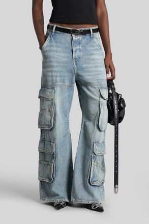 Diesel De-sire-cargo Jeans In Blue Cotton
