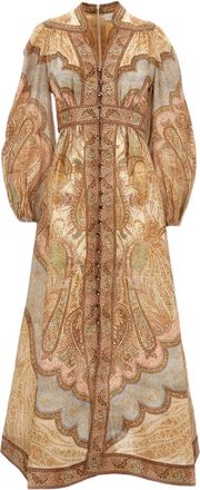 Zimmermann Plunge Linen Midi Dress