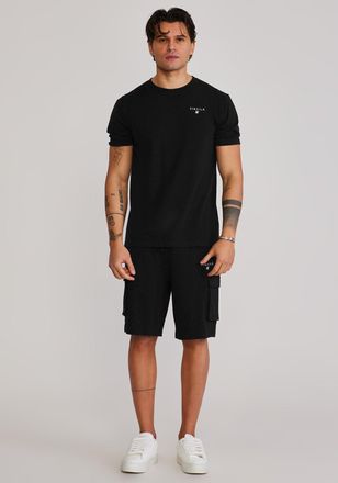 Siksilk Mens Black T-Shirt and Shorts Set XXL