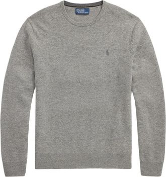 Polo Ralph Lauren Heather Grey Pullover Sweater - Heren - Ronde hals truien - Grijs - L - Truien & Vesten