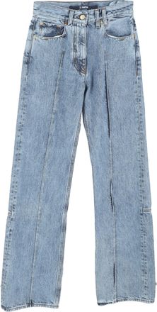 Jacquemus Pre-owned Womens Le Raphia Straight-Leg Jeans in Blue Cotton Denim - Size X-Small