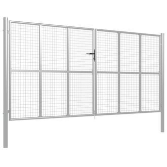 Berkfield Home Garden Gate Galvanised Steel 415x225 cm Silver