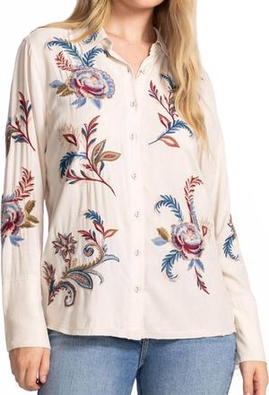 Johnny Was Vintage Button Down Shirt In Shell